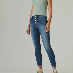 Lucky Brand BridgetteSkinny Button Front Blue Denim Jeans Size 0/25